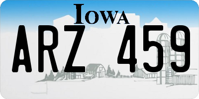 IA license plate ARZ459
