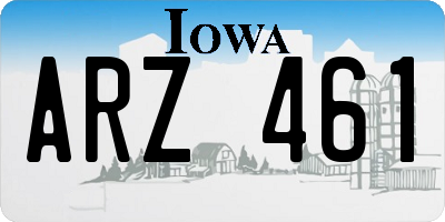 IA license plate ARZ461