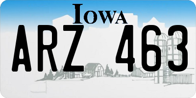 IA license plate ARZ463