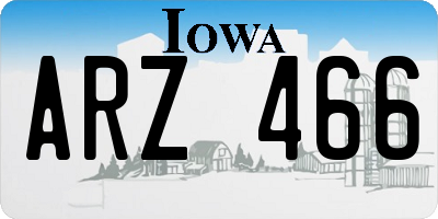 IA license plate ARZ466
