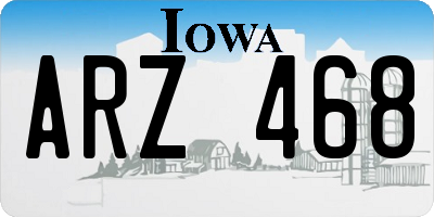 IA license plate ARZ468