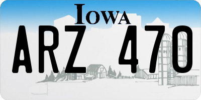 IA license plate ARZ470