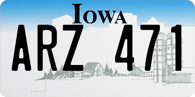 IA license plate ARZ471