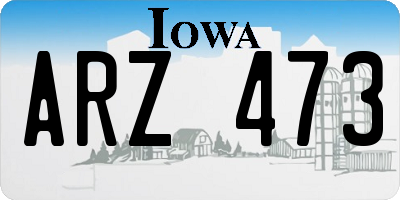 IA license plate ARZ473
