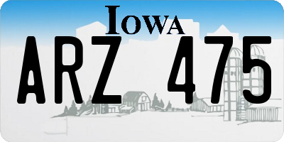 IA license plate ARZ475