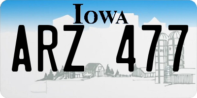 IA license plate ARZ477