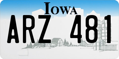 IA license plate ARZ481