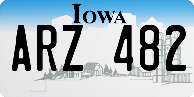 IA license plate ARZ482