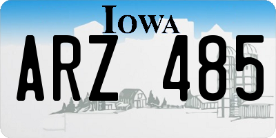 IA license plate ARZ485