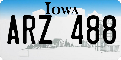 IA license plate ARZ488