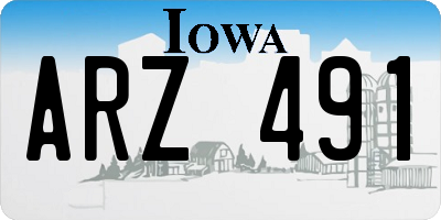 IA license plate ARZ491