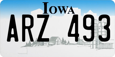 IA license plate ARZ493