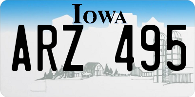 IA license plate ARZ495