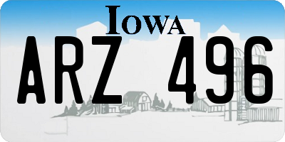 IA license plate ARZ496