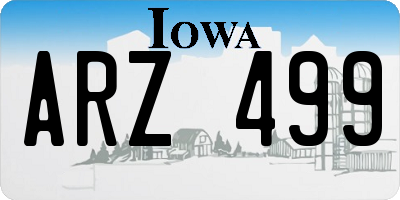 IA license plate ARZ499
