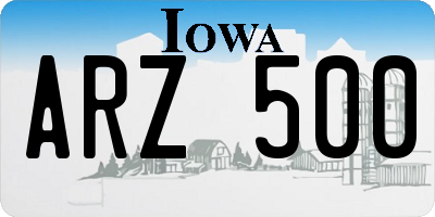 IA license plate ARZ500