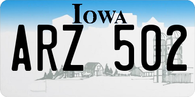 IA license plate ARZ502