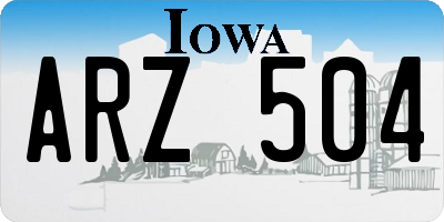 IA license plate ARZ504