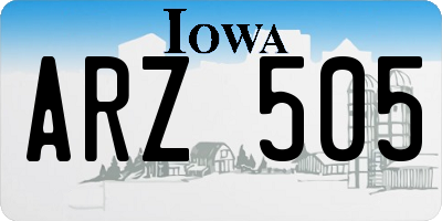 IA license plate ARZ505