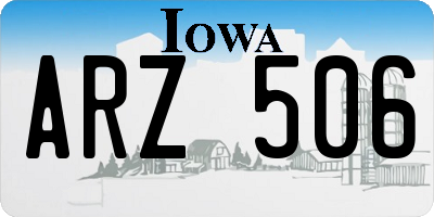 IA license plate ARZ506