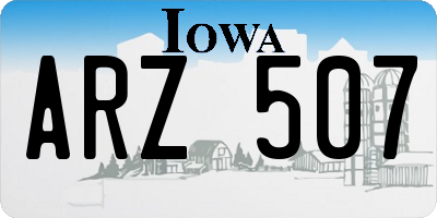 IA license plate ARZ507