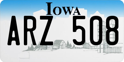 IA license plate ARZ508
