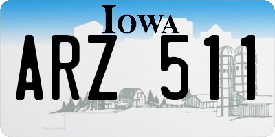 IA license plate ARZ511