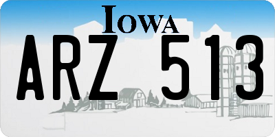 IA license plate ARZ513