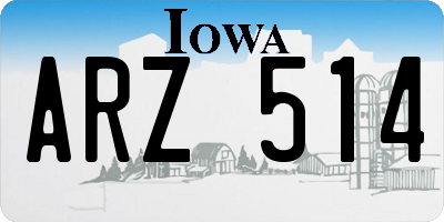 IA license plate ARZ514