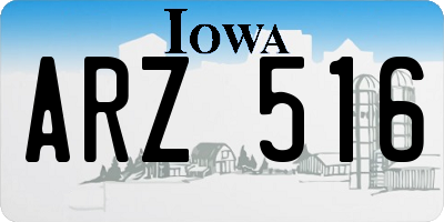 IA license plate ARZ516