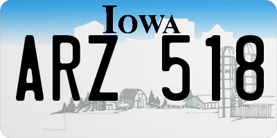 IA license plate ARZ518