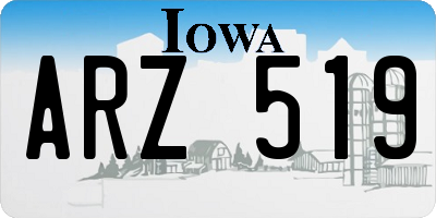 IA license plate ARZ519