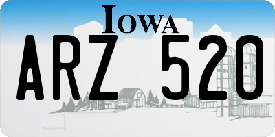 IA license plate ARZ520