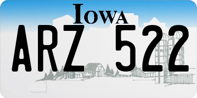 IA license plate ARZ522