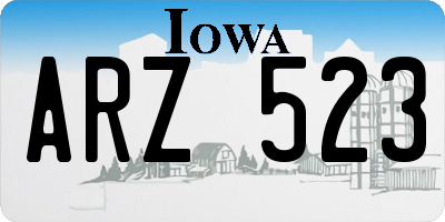 IA license plate ARZ523