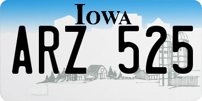 IA license plate ARZ525
