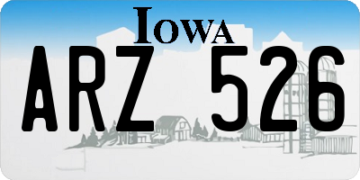 IA license plate ARZ526