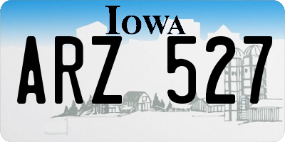 IA license plate ARZ527