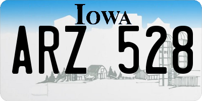 IA license plate ARZ528