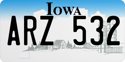 IA license plate ARZ532