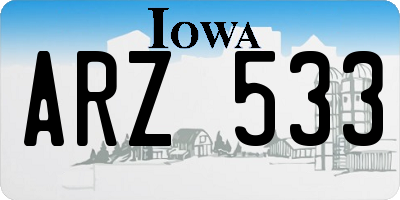 IA license plate ARZ533