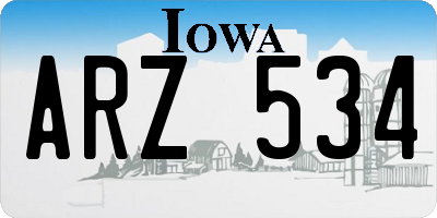 IA license plate ARZ534