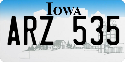 IA license plate ARZ535