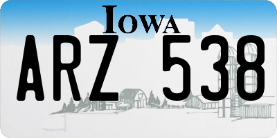 IA license plate ARZ538