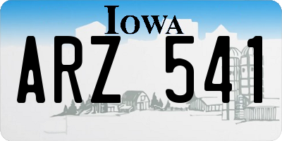 IA license plate ARZ541