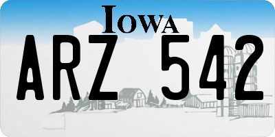 IA license plate ARZ542