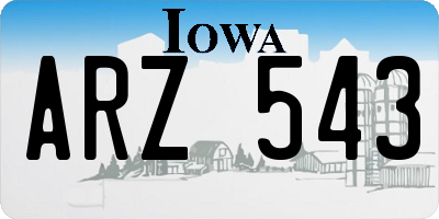 IA license plate ARZ543