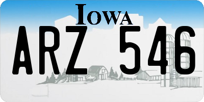 IA license plate ARZ546