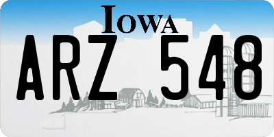 IA license plate ARZ548