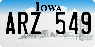 IA license plate ARZ549